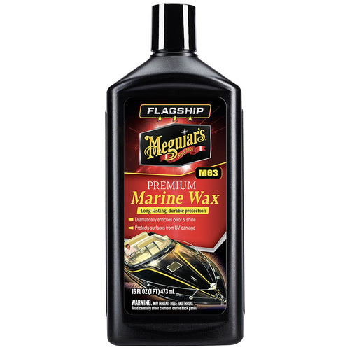 Meguiars M6316 Marine Wax; Use To Remove Light Oxidation/ Fine Scratches/ Swirls And Protects Fiberglass Gel Coat/ Painted Surface From UV Rays; Liquid; 16 Ounce Bottle