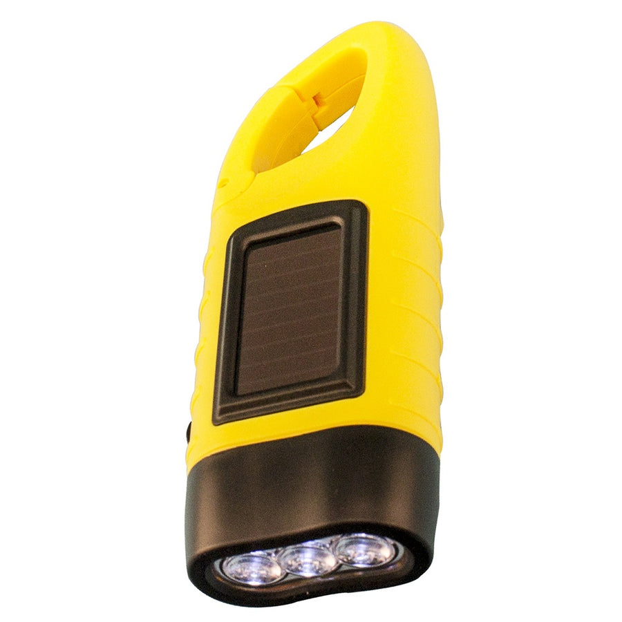 HANDCRANK FLASHLIGH W/SOLAR PANEL