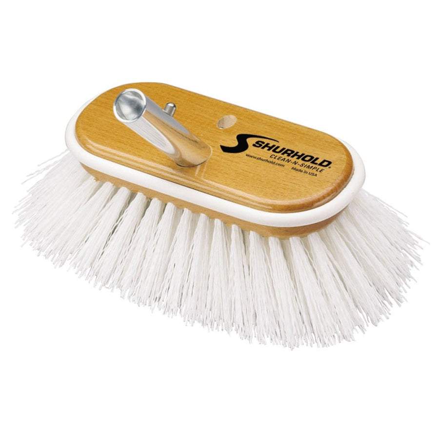 6' DECK BRUSH EXTRA STIFF WHITE POL