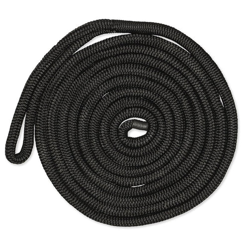 CMP Cordage CDL5840BK Dock Line; Premium Cordage; Double Braided; UV Resistant/ Abrasion Resistant; 5/8 Inch Diameter x 40 Foot Length; Black; Nylon