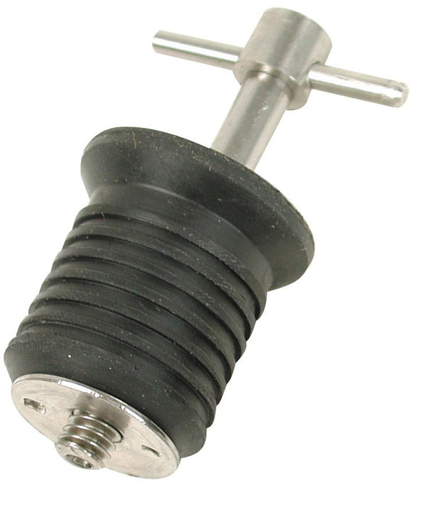 WhiteCap Industries S0290C Boat Drain Plug; Marine Series; Bailer; 1 Inch Diameter; Brass; With Heavy-Duty Rubber Sleeve