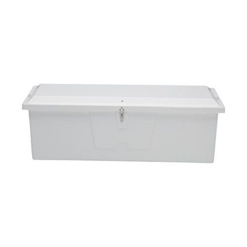 Taylor Made 83552 Dock Storage Box; Stow 'N Go™; Medium; 72 Inch Length x 23 Inch Width x 24 Inch Height; White; Fiberglass; Gas Shock Closure