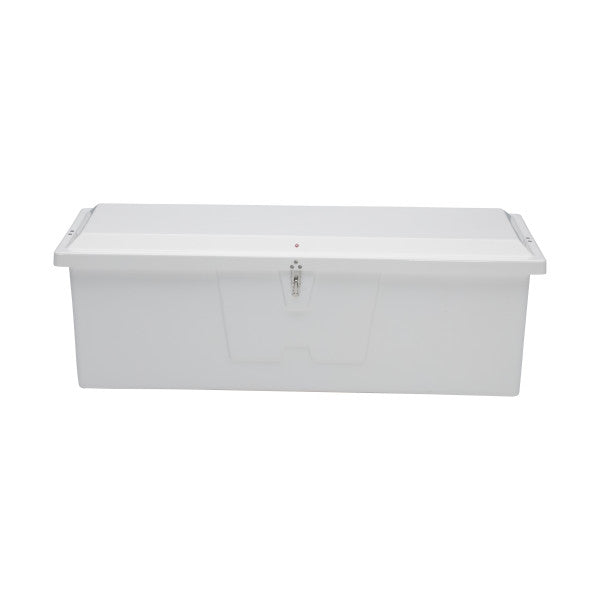 Taylor Made 83552 Dock Storage Box; Stow 'N Go™; Medium; 72 Inch Length x 23 Inch Width x 24 Inch Height; White; Fiberglass; Gas Shock Closure