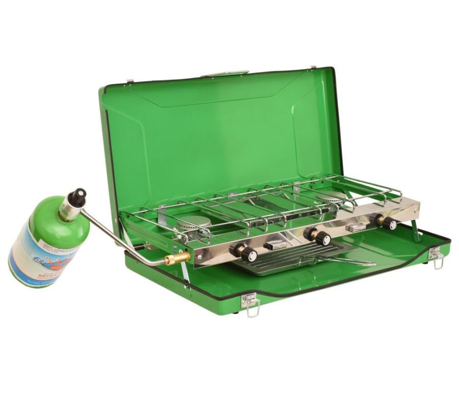 PORTABLE 3 BURNER PROPANE GAS CAMPI