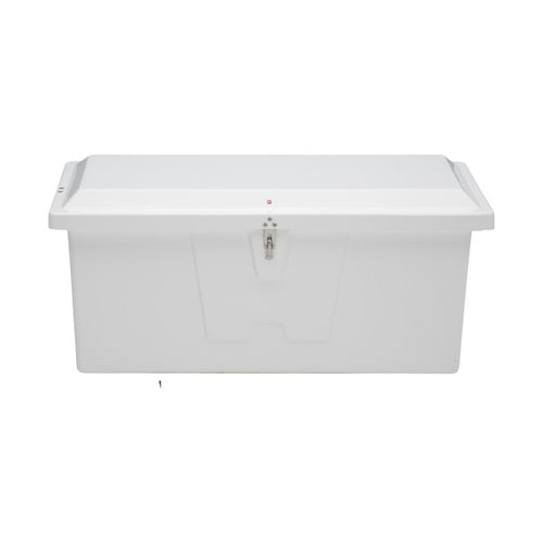 Taylor Made 83562 Dock Storage Box; Stow 'N Go™; Small; 54 Inch Length x 22 Inch Width x 24 Inch Height; White; Fiberglass; Gas Shock Closure