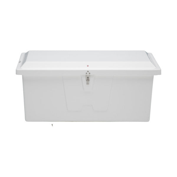 Taylor Made 83562 Dock Storage Box; Stow 'N Go™; Small; 54 Inch Length x 22 Inch Width x 24 Inch Height; White; Fiberglass; Gas Shock Closure