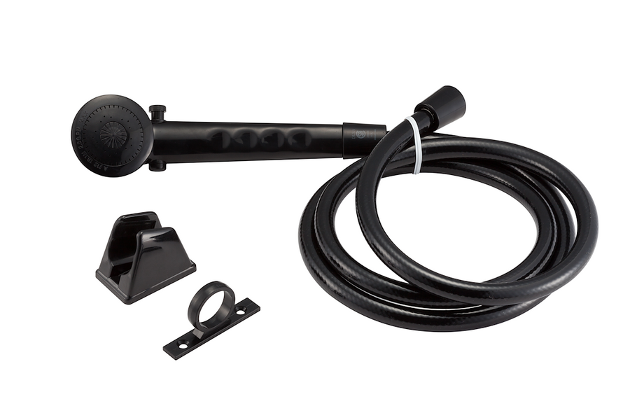 RV SHOWER HEAD & HOSE - BLACK
