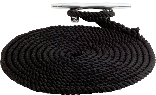 Sea Dog 1110010BK1 Dock Line; Twisted 3 Strand; Abrasion Resistant; 815 Pounds Working Load Limit/ 3750 Pounds Breaking Strength; 3/8 Inch Diameter x 10 Foot Length; Black; Premium Nylon
