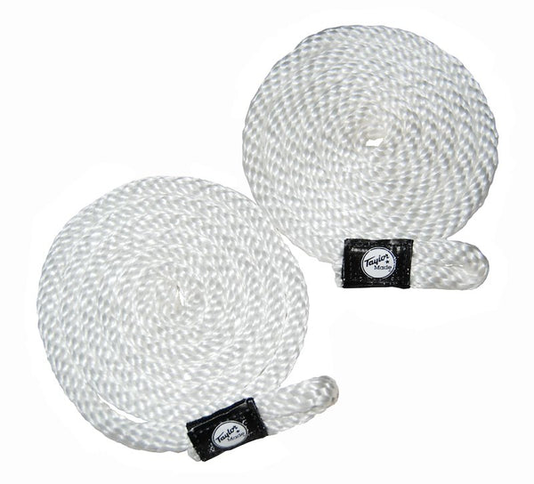 Taylor Made 11311 Boat Fender Line; Marine Series; For Use On Freshwater and Saltwater Boats; Braided With Pre-Spliced Ends; 3/8 Inch Diameter x 6 Foot Length; White; Polypropylene; Set of 2