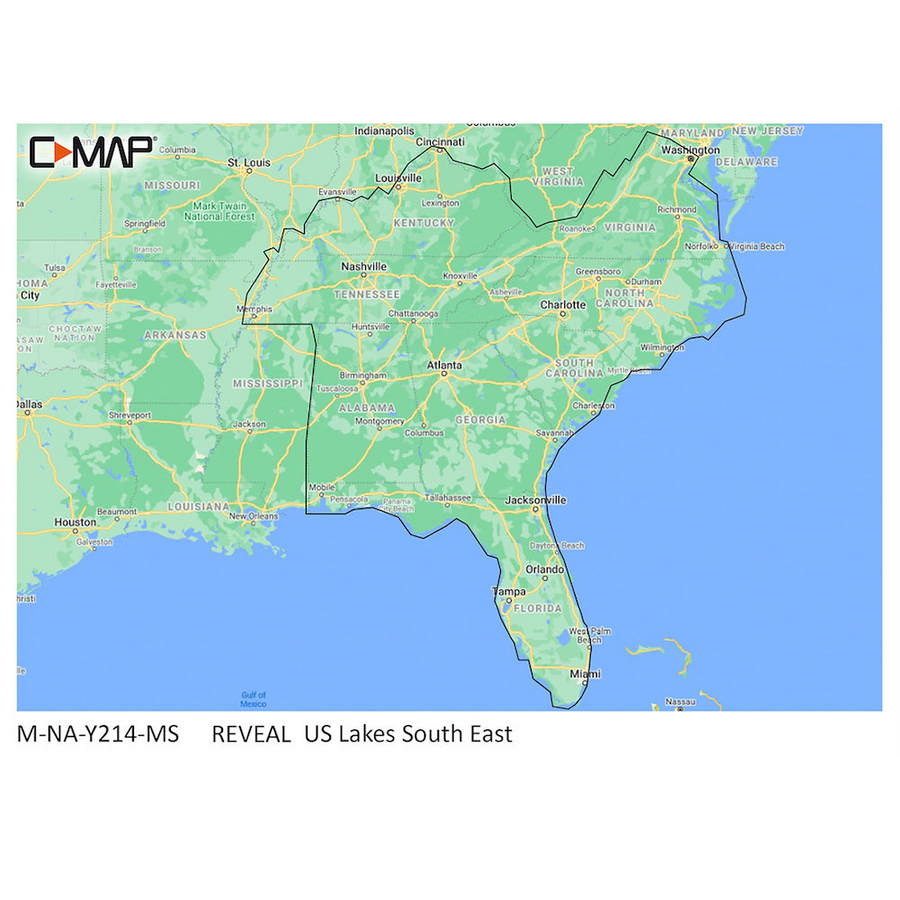 REVEAL CHART  US LAKES  SOUTHEAST