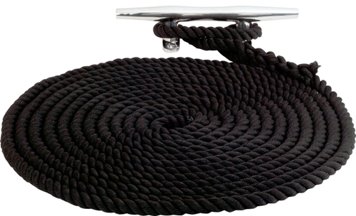 Sea Dog 1110020BK1 Dock Line; Twisted 3 Strand; Abrasion Resistant; 815 Pounds Working Load Limit/ 3750 Pounds Breaking Strength; 3/8 Inch Diameter x 20 Foot Length; Black; Premium Nylon