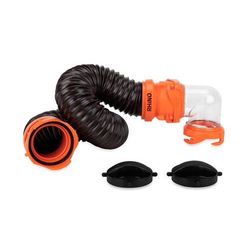 Camco 39768 Sewer Hose; RhinoFLEX ™; Tote Tank Hose Kit; 3 Foot Extended Length; 3 Inch Diameter