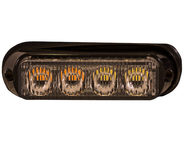 LIGHT STROBE 4-3/4IN 4 LED AMBER/CL