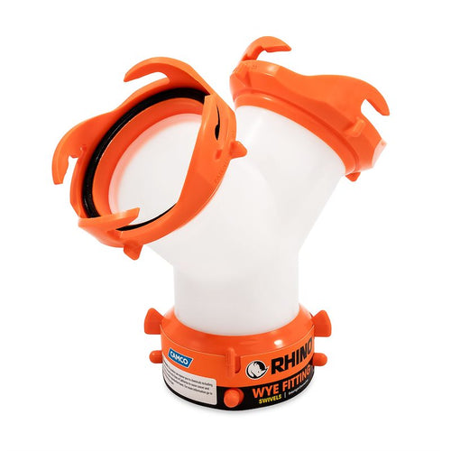 Camco 39812 Sewer Hose Connector; RhinoFLEX ™; For Connecting Two Sewer Hoses To The Same Dump Station; Wye Fitting; Orange