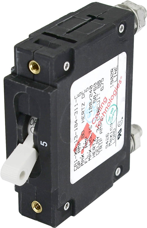 Blue Sea 7350BSS Circuit Breaker; C-Series; 5 Amps/ 240 Volt AC/ 80 Volt DC