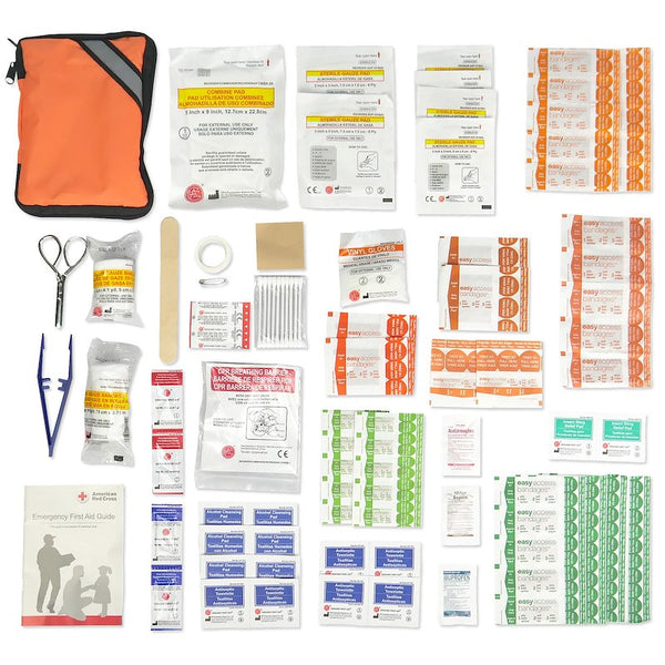 Ready America 74002 First Aid Kit; Pocket First; Vinyl Zipper Carry Case; 107 Piece Kit