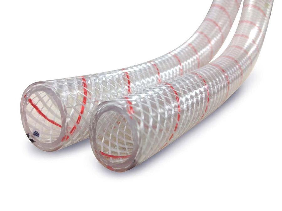 1 1/8' CLR REINF PVC W/RED TRACER