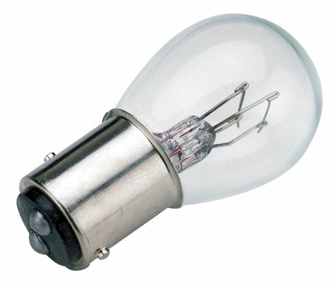 Sea Dog 4411571 Multi Purpose Light Bulb; Double Contact Bayonet Bulb; Heavy Duty Glass; Nickel Plated Brass Base; 12.8 Volt; 2.1/0.59 Ampere; 26.88/8.26 Watt; 32/3 Candle Power