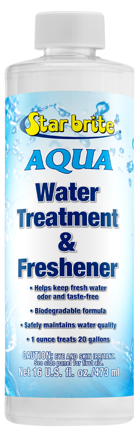 Star Brite 097016 Drinking Water Freshener; Keeps Drinking Water Stored in Tanks Tasting Fresh And Oder Free; 1 Ounce Cleans Up To 20 Gallons Of Water; 16 Ounce Bottle