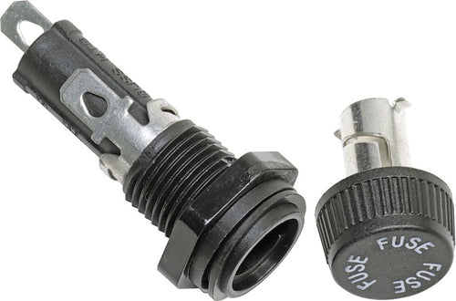 Blue Sea 5021BSS Fuse Holder; For Panel Mount AGC/MDL Fuse; 20 Amps; With Replacement Cap