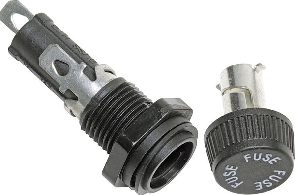 Blue Sea 5021BSS Fuse Holder; For Panel Mount AGC/MDL Fuse; 20 Amps; With Replacement Cap