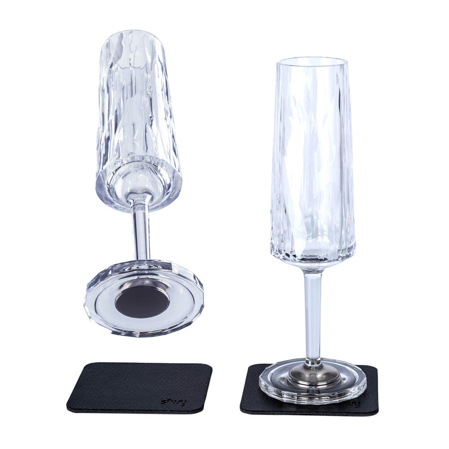 MAGNETIC PLASTIC GLASSES CHAMPAGNE