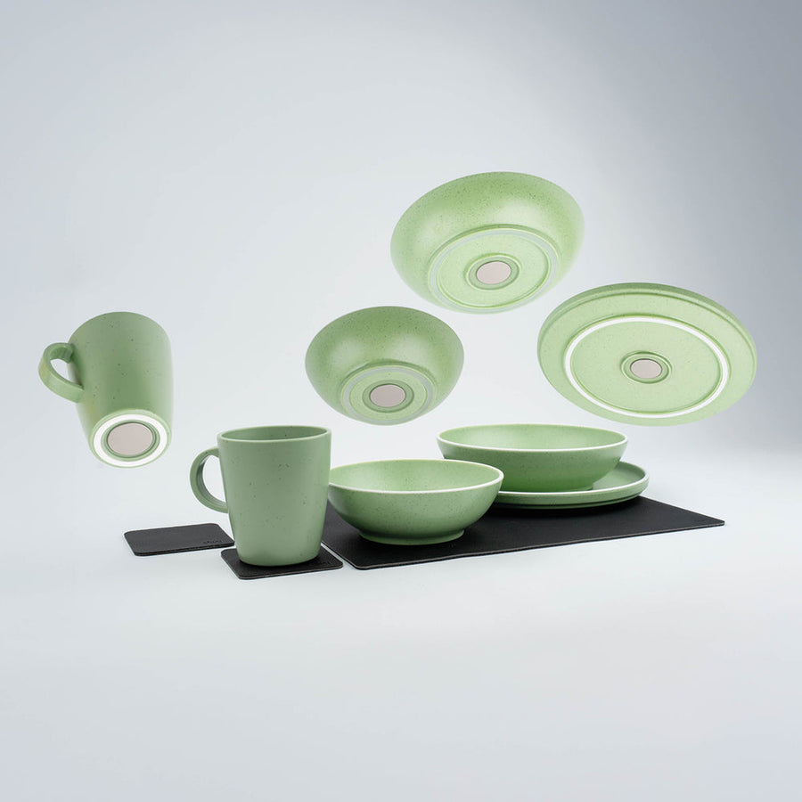 TABLEWARE SET DOLOMIT GREEN METAL