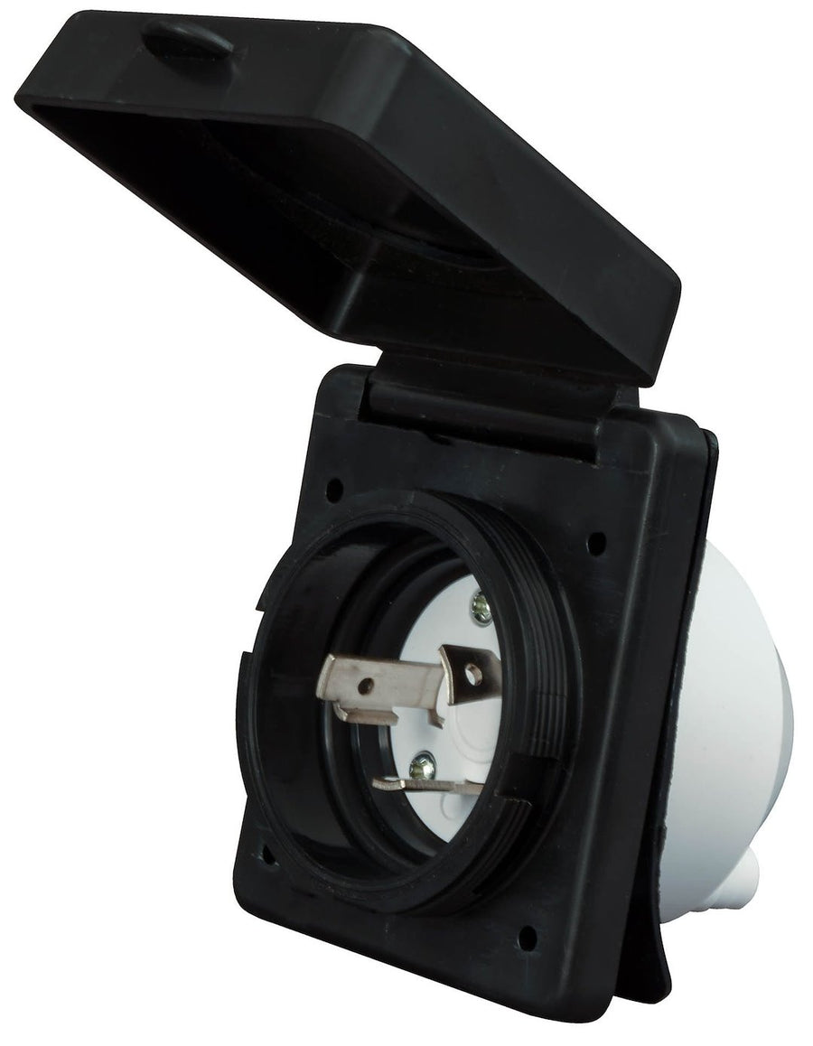 30A INLET  BLACK  CARDED