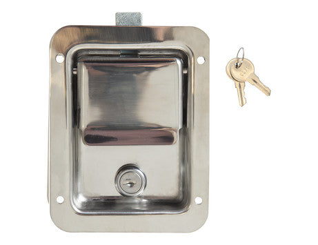 LATCH FLUSH STD.LK SS W/LL71 CYL&KE