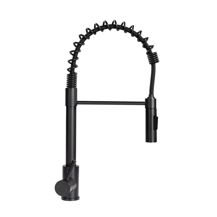 COILED PULL-DOWN FAUCET-BLACK MATTE