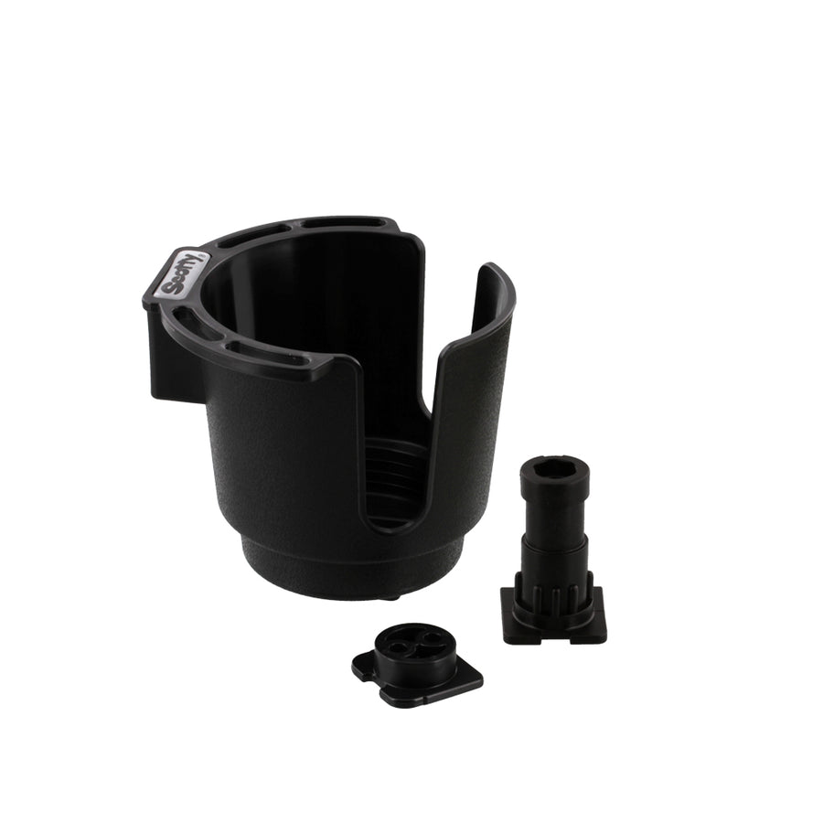 CUP HOLDER W/TWO MOUNTS  BLACK