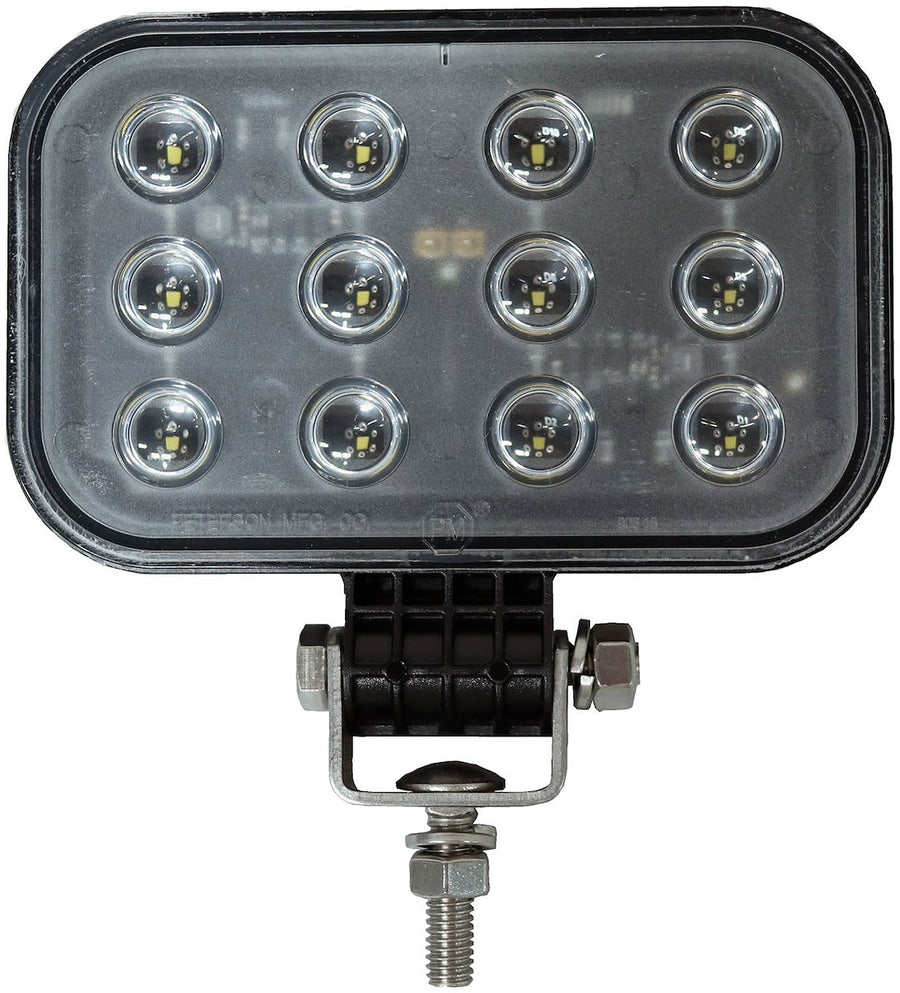 LED WORK LGT SQR PED MNT W/AMP HSG