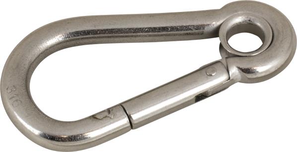 STAINLESS SNAP HOOK W/EYE 4' -