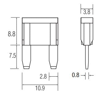 MINI FUSE 5 CDS/PACK  25A
