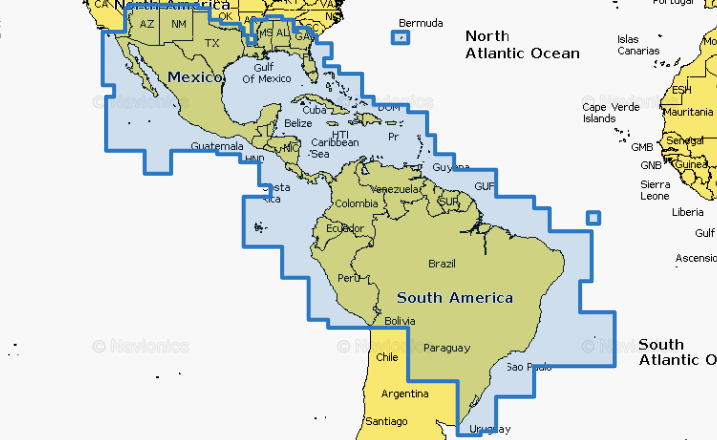 MEXICO  CARIBBEAN TO BRAZIL