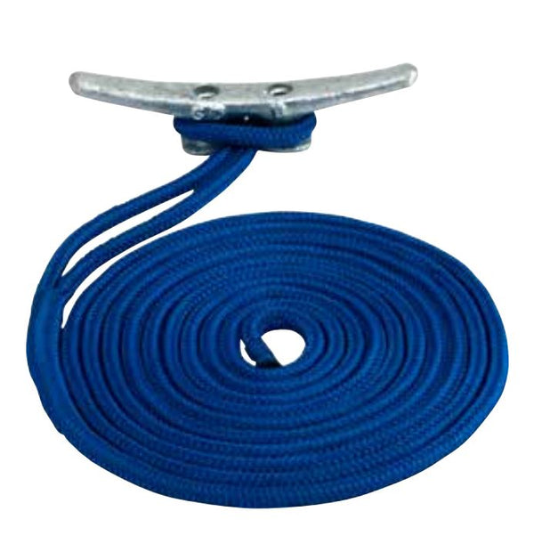 Sea Dog 2110010BL1 Dock Line; Double Braided; Abrasion/ Mildew/ Oil/ Rot/ UV Rays Protection; 825 Pounds Working Load Limit/ 3800 Pounds Breaking Strength; 3/8 Inch Diameter x 10 Foot Length; Blue