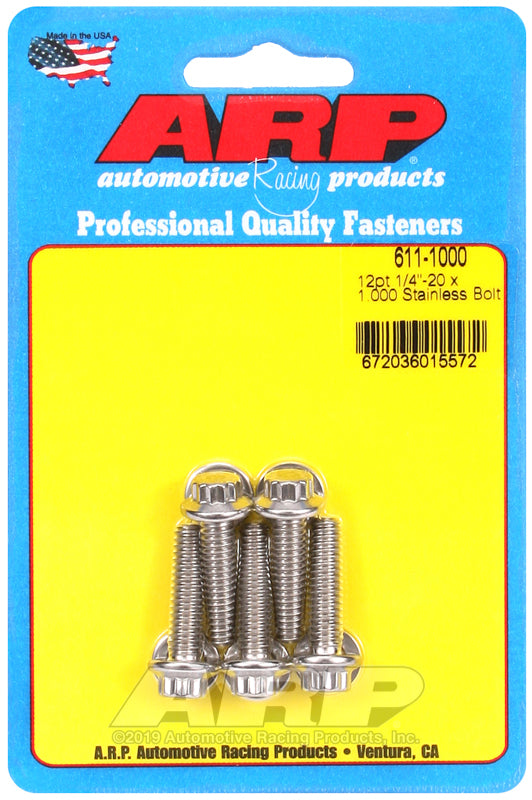 12 PT 1/4-20X1.000 PK/5