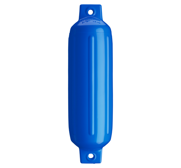 Polyform 04271298 Boat Fender; G-Series; G-2 Blue; Ribbed; Cylinder; 4-1/2 Inch Diameter x 15-1/2 Inch Length For 10 Feet To 15 Feet Boat; Twin Eye Design; PVC; Single