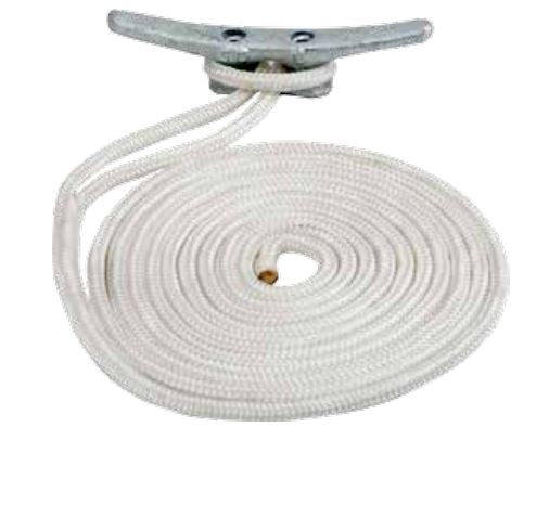 Sea Dog 2110010WH1 Dock Line; Double Braided; Abrasion/ Mildew/ Oil/ Rot/ UV Rays Protection; 825 Pounds Working Load Limit/ 3800 Pounds Breaking Strength; 3/8 Inch Diameter x 10 Foot Length; White; Premium Nylon