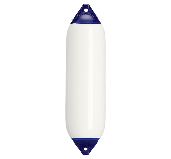 Polyform 20997926 Boat Fender; F-Series; F-6 White; Plain; Cylinder; 11 Inch Diameter x 42 Inch Length For 35 Feet To 50 Feet Boat; Commercial Grade Twin Eye Design; PVC; Single