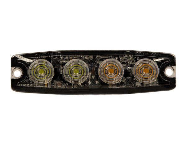 LIGHT STROBE 4-3/8IN 4-LED AMBER/CL