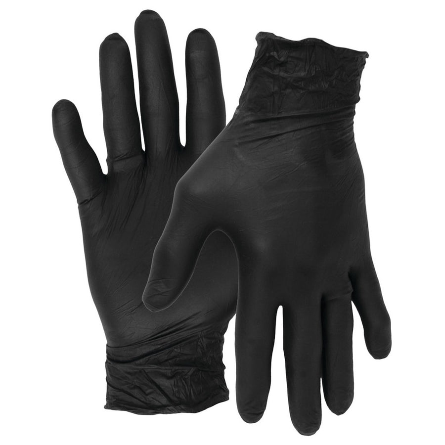 BLK NITRILE GLOVES 100 MED