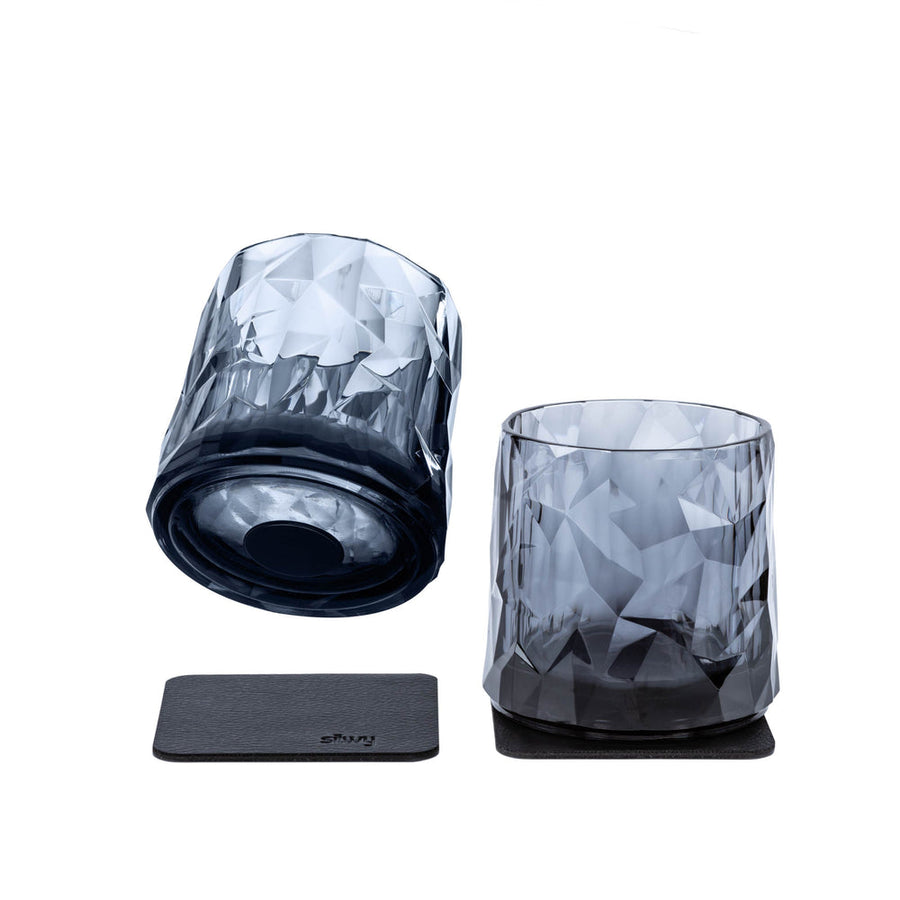 MAGNETIC PLAS GLASSES TUMBLER GRY