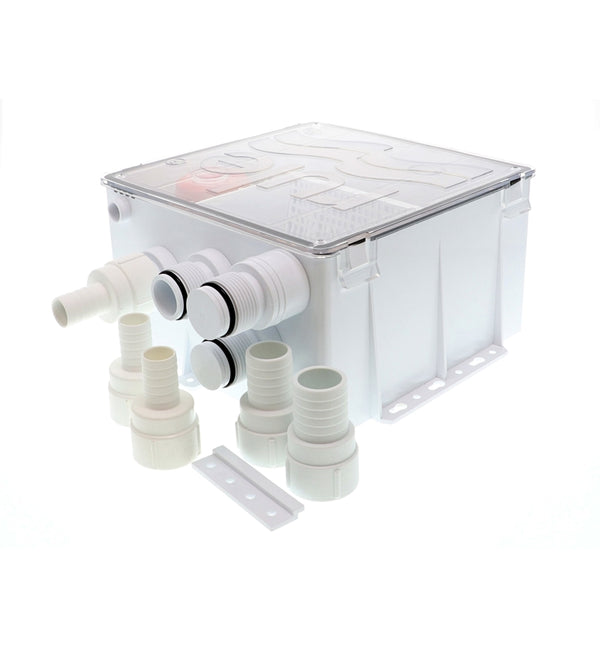Rule 98B Marine Gray Water Sump; Use To Keep Boat Clear Of Grey Water; 800 GPH; 12 Volt DC; 9-1/2 Inch Length x 9 Inch Width x 5 Inch Height; 3/4 Inch
