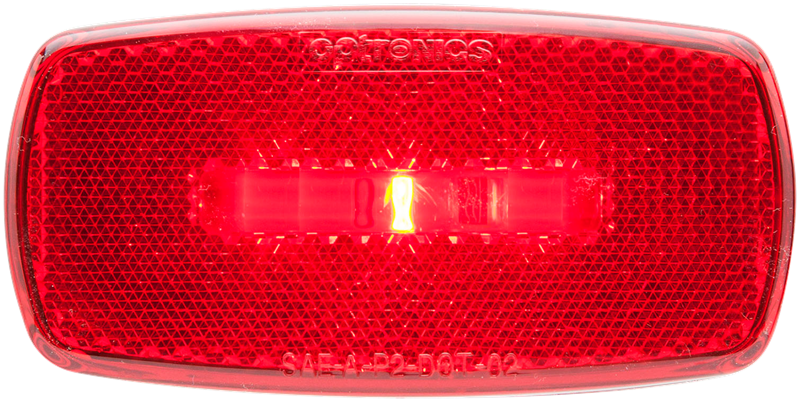 ONE LED MARK LIGHT;OVAL;BLK BSE;RED