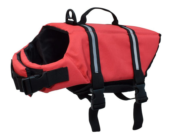 Valterra A102028VP Pet Clothes; Life Preserver Jacket; 22 Inch To 29 Inch Girth For Medium Size Dogs From 20 To 40 Pounds; Red