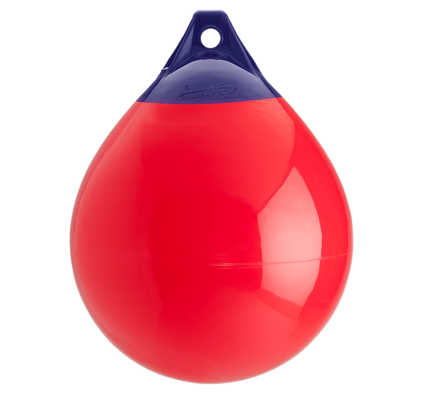 Polyform 02106399 Mooring Buoy; A-Series; A-3 Model; 17 Inch Diameter x 23 Inch Length; 1-1/8 Inch Rope Eye Diameter; Red; PVC; With Bar Code; For Boats 40 Feet To 50 Feet In Length
