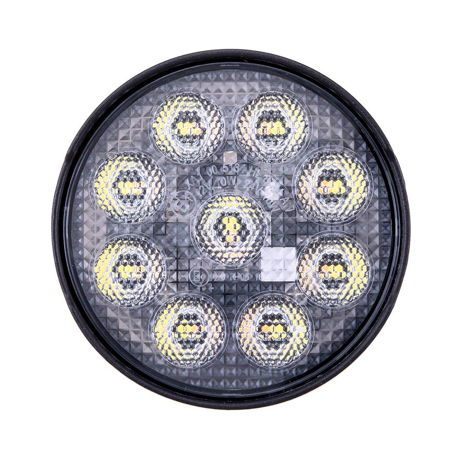 4IN RND 9X5W FL SGL WHITE AMBR FLSH