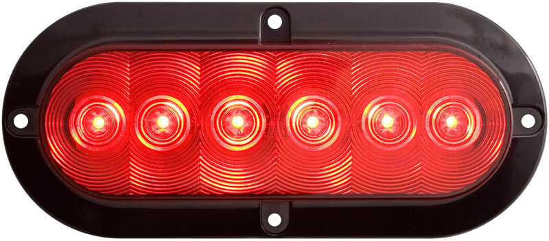 6 LED S/T/T;FLANGE/SURFACE;6IN;RED;