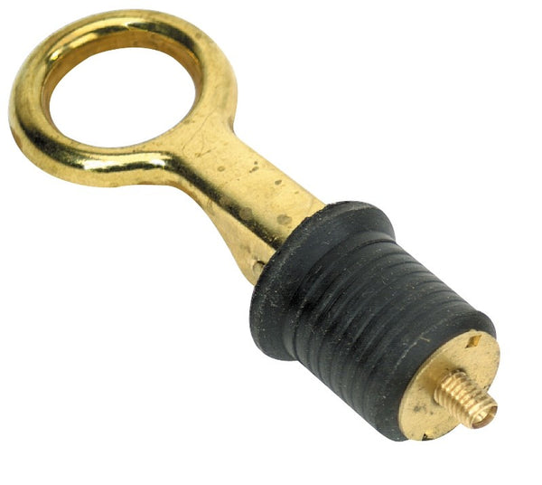 WhiteCap Industries S0208C Boat Drain Plug; Marine Series; Bailer; 1 Inch Diameter; Brass